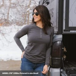 WOMEN'S STRETCH HENLEY -Mtn Ops Shop womens stretch henleylong sleeve8213949701 440987